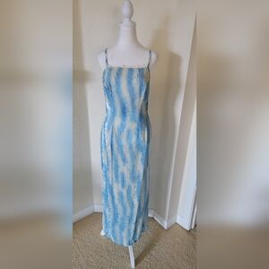 Custom-made Turquoise Velvet Dress, size Medium